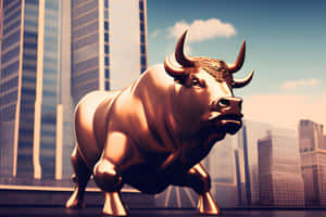 Golden Bull Statue Financial District Wallpaper