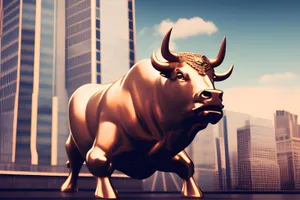 Golden Bull Statue Financial District Wallpaper