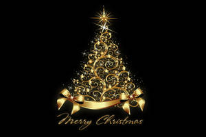 Golden Christmas Tree Wallpaper