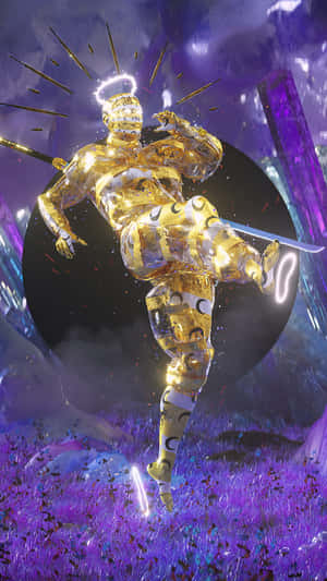 Golden_ Cosmic_ Entity_ Artwork Wallpaper