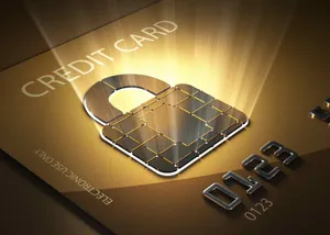 Golden Credit Card Security Concept Wallpaper