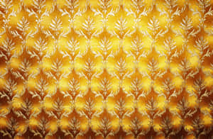 Golden Damask Fabric Pattern Wallpaper