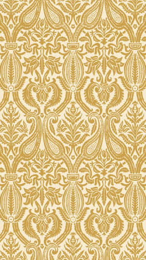 Golden Damask Pattern Texture Wallpaper