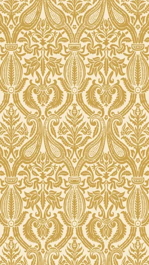 Golden Damask Pattern Texture Wallpaper