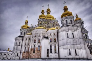 Golden Domed_ Orthodox_ Cathedral Wallpaper