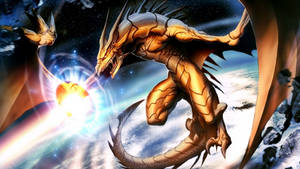 Golden Dragon Galaxy Wallpaper