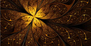 Golden_ Fractal_ Flower_ Artwork Wallpaper