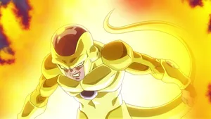 Golden Frieza Unleashing Power Wallpaper