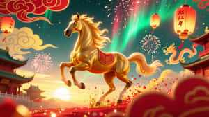 Golden Horse Festival Celebration Wallpaper