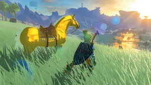 Golden Horse In Tears Of The Kingdom Wallpaper