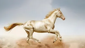 Golden Horse Running Free Wallpaper