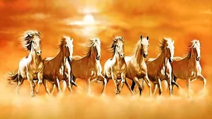 Golden Horse Running Free Wallpaper