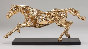 Golden Horse Sculpture Art Wallpaper