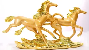 Golden Horse Sculpture Art Wallpaper