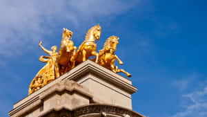 Golden Horse Statue Detail Wallpaper
