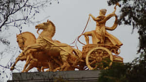 Golden Horse Statue Symbolism Wallpaper