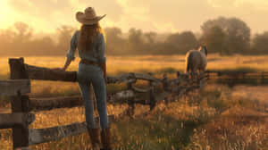 Golden Hour Cowgirl Aesthetic.jpg Wallpaper