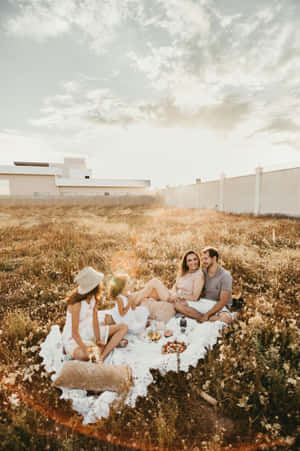 Golden Hour Family Picnic Wallpaper