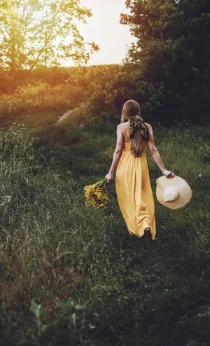 Golden Hour Summer Walk Wallpaper