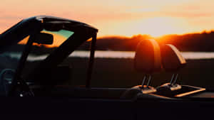 Golden-hued Sunset Drive Wallpaper