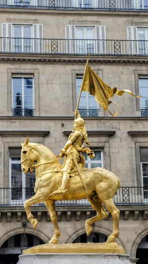 Golden Joan Of Arc Statue Wallpaper