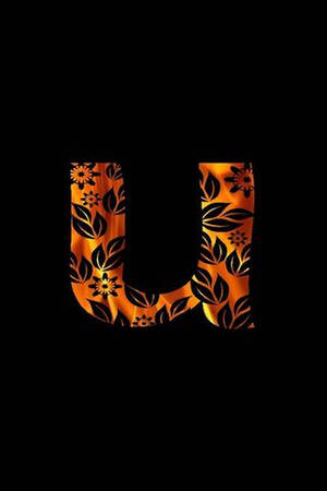 Golden Ornamental Skin Letter U Wallpaper