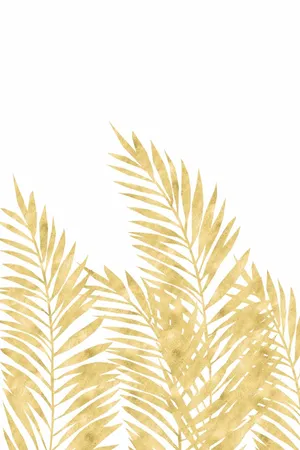 Golden Palm Leaves Artwork Wallpaper