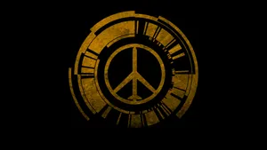 Golden Plane Peace Symbol Wallpaper