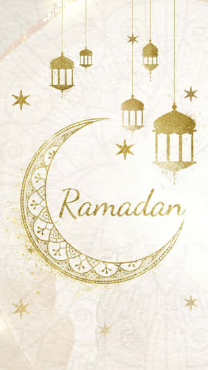 Golden_ Ramadan_ Crescent_and_ Lanterns Wallpaper