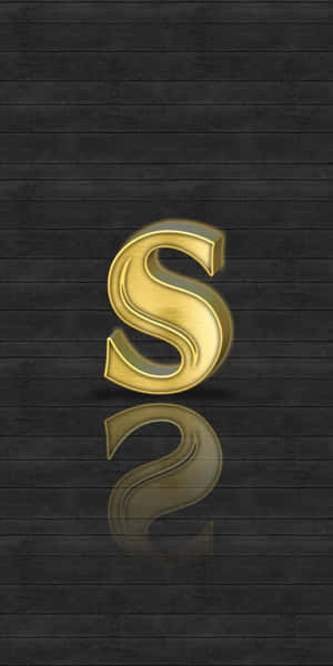 Golden_ S_ Letter_ Black_ Wooden_ Background Wallpaper