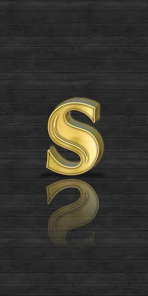 Golden_ S_ Letter_ Black_ Wooden_ Background Wallpaper