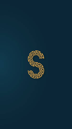Golden S Letter In Dark Blue Wallpaper