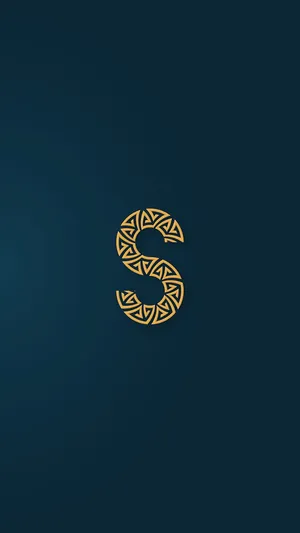 Golden S Letter In Dark Blue Wallpaper