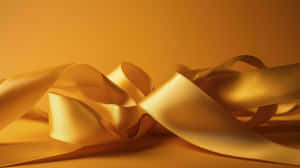 Golden Satin Ribbon Texture Wallpaper