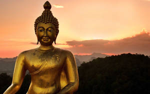 Golden Statue Of Buddha Hd Wallpaper