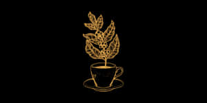Golden Tea Plant Illustration Wallpaper
