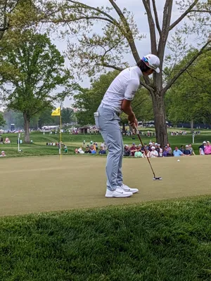 Golfer Focused Putting Green Wallpaper