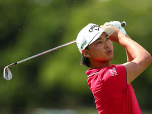 Golfer Min Woo Lee Swing Action Wallpaper