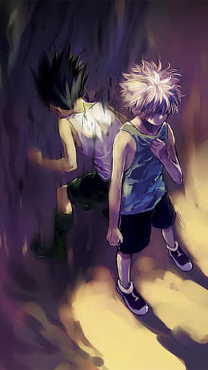 Gon And Killua Fighting Phone Wallpaper