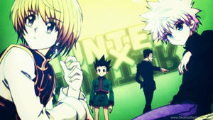 Gon, Killua, Kurapika And Leorio Taking A Break On Their Exciting Adventures In The Hunter X Hunter Anime! Wallpaper