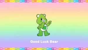Good Luck Bear Rainbow Background Wallpaper