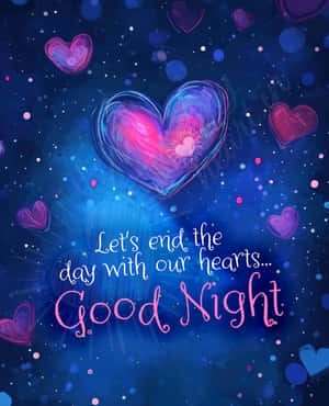 Good Night My Love Heart Illustration Wallpaper