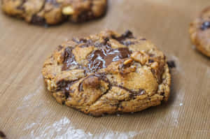 Gooey Chocolate Chip Cookie Wallpaper