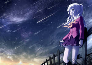 Google Anime Meteors Sky Wallpaper