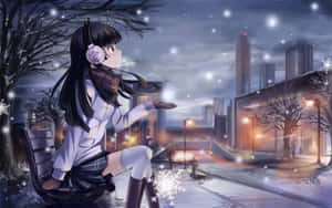 Google Anime Snow Falling Wallpaper