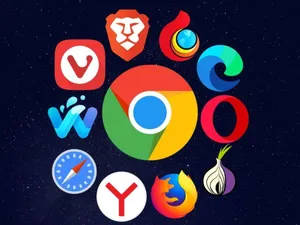 Google Browser In The Middle Wallpaper