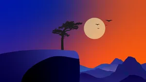 Google Desktop Blue Orange Sky Wallpaper