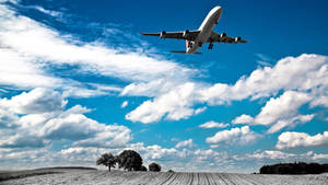 Google Flights Over Gray Field Wallpaper