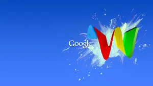 Google Logo On A Blue Background Wallpaper