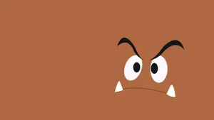 Goomba Walking On A Brick Platform In Super Mario World. Wallpaper